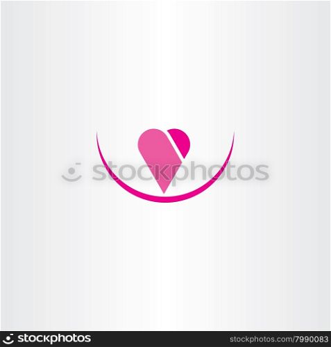 magenta love heart symbol vector logo decor