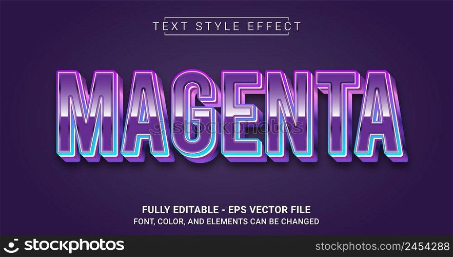 Magenta Text Style Effect. Editable Graphic Text Template.