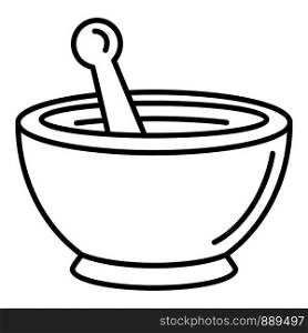 Magic bowl icon. Outline magic bowl vector icon for web design isolated on white background. Magic bowl icon, outline style