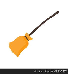 Magic broom vector. flying wood ornaments For the wicked witch on Halloween night