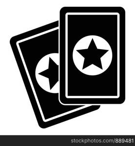 Magic cards icon. Simple illustration of magic cards vector icon for web design isolated on white background. Magic cards icon, simple style