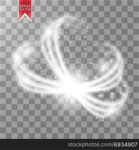 Magic circle isolated on transparent backgroun. Shine round light effect. Vector glow ring with particles.. Magic circle isolated on transparent backgroun. Shine round light effect. Vector glow ring with particles. Vector