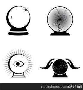 Magic crystal ball icon,vector illustration logo design