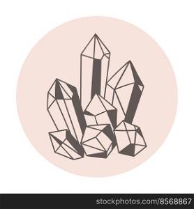 Magic crystal crystals or other minerals icon for highlights. Blog design in social networks, mystical and mental health