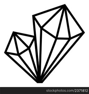 Magic crystal line icon. Fantasy stone symbol isolated on white background. Magic crystal line icon. Fantasy stone symbol