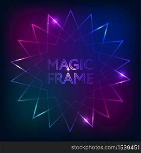 Magic Frame gradient Vector abstract lights lines text design frame dark. Magic Frame gradient Vector abstract lights lines text design frame dark backdrop