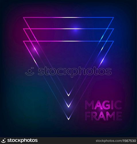 Magic Frame gradient Vector abstract lights lines text design frame dark. Magic Frame gradient Vector abstract lights lines text design frame dark backdrop
