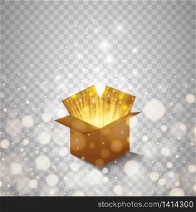 Magic gift box on a transparent background, magic for Christmas and New Year, birthday, illustrations, gift, postcard, congratulation, vector graphics. Magic gift box on a transparent background, magic for Christmas and New Year, birthday, illustrations, gift, postcard, congratulation, vector graphics.