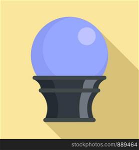 Magic glass ball icon. Flat illustration of magic glass ball vector icon for web design. Magic glass ball icon, flat style