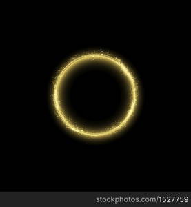 Magic gold circle light effect. Illustration isolated on background. Graphic concept for your design.. Magic gold circle light effect. Illustration isolated on background. Graphic concept for your design