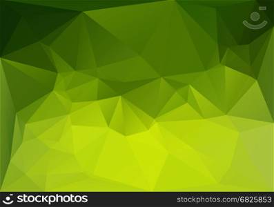 Magic green background. Low polygonal vector horizontal illustration. Low-poly abstract triangle backdrop. Summer greenish colors decoration.