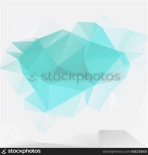 Magic green white triangular vector background. Ambient polygonal shapes pattern. Square fantasy decorative template. Low-poly crystal backdrop.