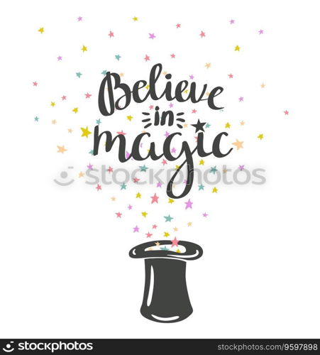 Magic hat background with stars and inspiring vector image