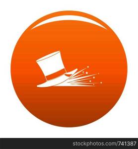 Magic hat icon. Simple illustration of magic hat vector icon for any design orange. Magic hat icon vector orange