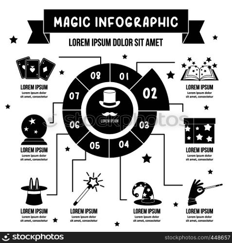Magic infographic banner concept. Simple illustration of magic infographic vector poster concept for web. Magic infographic concept, simple style