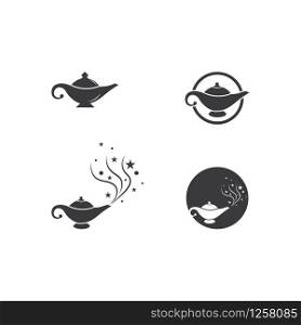 Magic lamp logo set vector illustration design