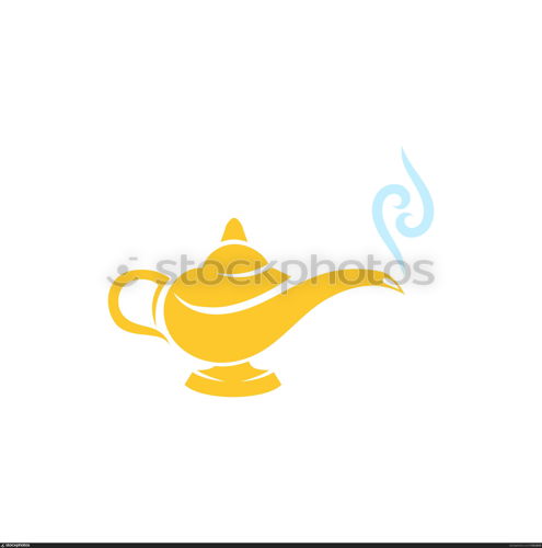 Magic lamp logo vector illustration design