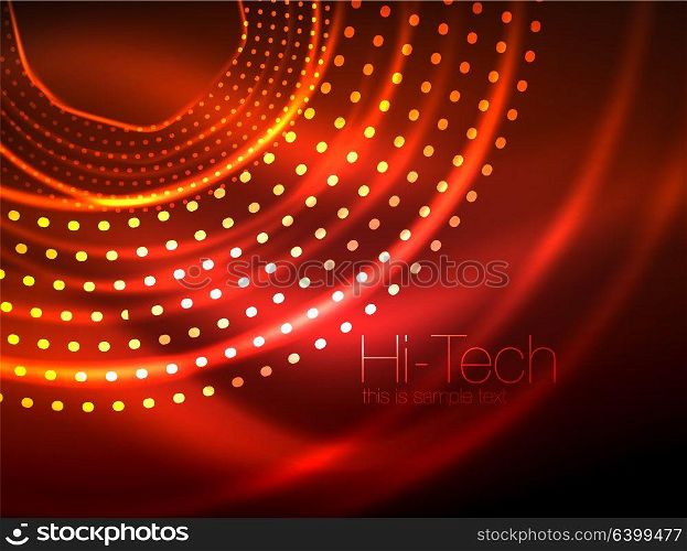 Magic neon circle shape abstract background, shiny light effect template for web banner, business or technology presentation background or elements, vector illustration. Magic neon circle shape abstract background, shiny light effect template for web banner, business or technology presentation background or elements, vector illustration. Disco or party design
