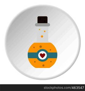 Magic potion icon in flat circle isolated vector illustration for web. Magic potion icon circle