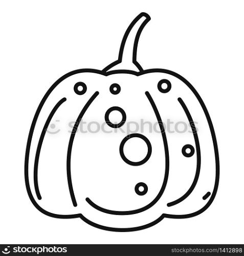 Magic pumpkin icon. Outline magic pumpkin vector icon for web design isolated on white background. Magic pumpkin icon, outline style