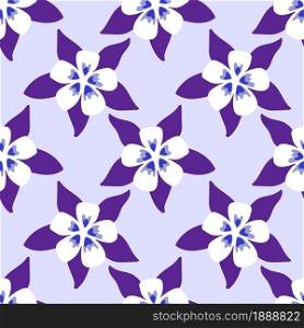 magic purple cute blossom seamless pattern. textile background mosaic design