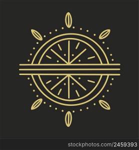 Magic semicircles symbolism vector illustration. Decoration for zadiakal predictors and horoscopes. Golden graphic geometric element on black background. Magic semicircles symbolism vector illustration