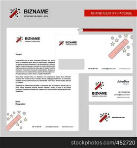 Magic stick Business Letterhead, Envelope and visiting Card Design vector template