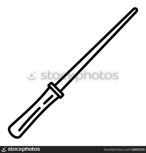 Magic stick icon. Outline magic stick vector icon for web design isolated on white background. Magic stick icon, outline style