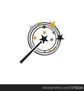 magic stick logo vector template