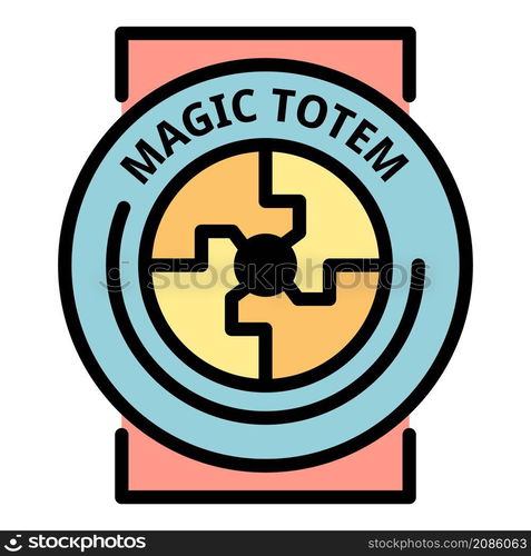 Magic totem icon. Outline magic totem vector icon color flat isolated. Magic totem icon color outline vector