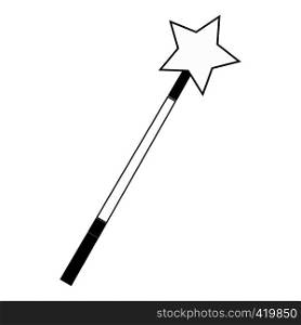 Magic wand black simple icon isolated on white background. Magic wand black simple icon