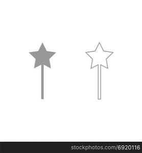 Magic wand icon. Grey set .. Magic wand icon. It is grey set .