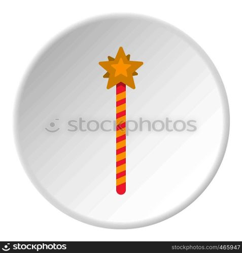 Magic wand icon in flat circle isolated on white vector illustration for web. Magic wand icon circle