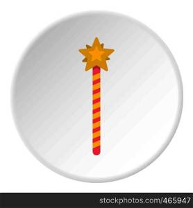 Magic wand icon in flat circle isolated on white vector illustration for web. Magic wand icon circle