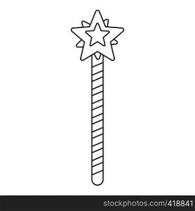 Magic wand icon. Outline illustration of magic wand vector icon for web. Magic wand icon, outline style