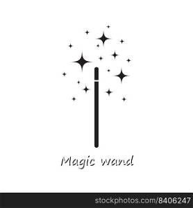 Magic wand vector icon, symbol of wish fulfillment, surprises.