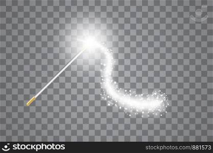 Magic wand. Vector illustration. Isolated on black transparent background. Magic wand. Vector illustration. Isolated on black transparent background.
