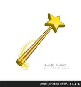 Magic wand vector illustration on white. Magic wand vector illustration isolated on white background