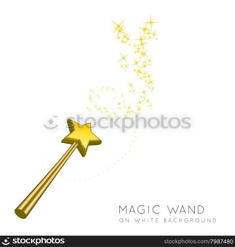 Magic wand vector illustration on white. Magic wand vector illustration isolated on white background