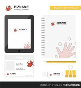 Magical hands Business Logo, Tab App, Diary PVC Employee Card and USB Brand Stationary Package Design Vector Template
