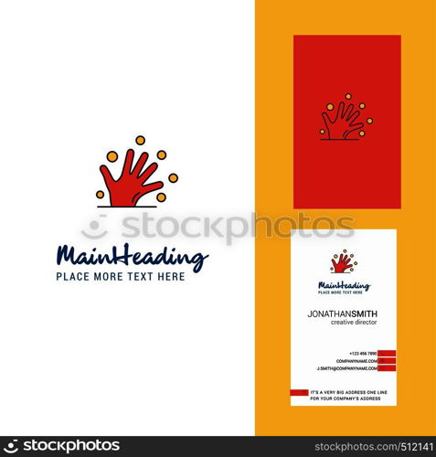 Magical hands Creative Logo and business card. vertical Design Vector