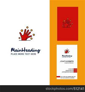 Magical hands Creative Logo and business card. vertical Design Vector