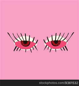 magical mystical symbol of a pink eyes. Modern trendy illustration. magical mystical symbol of a pink eyes