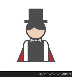 Magician avatar icon on white background