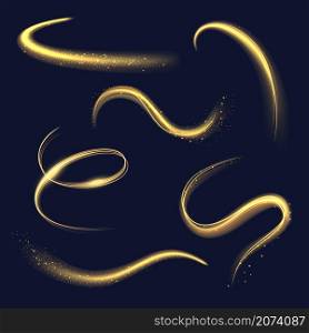 Magician light. Spiral glowing effects with sparks abstracts spirals and ring glow shapes decent vector realistic illustration. Swirl light glowing, blurred luminosity shimmer. Magician light. Spiral glowing effects with sparks abstracts spirals and ring glow shapes decent vector realistic illustratioins