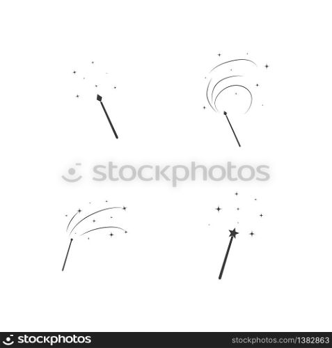 magician stick wizard icon logo vector illustration