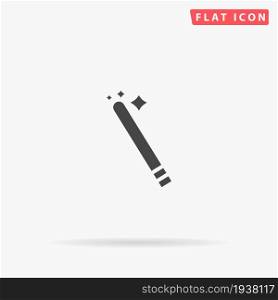 Magician Wand flat vector icon. Glyph style sign. Simple hand drawn illustrations symbol for concept infographics, designs projects, UI and UX, website or mobile application.. Magician Wand flat vector icon