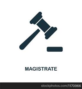 Magistrate icon. Monochrome style design from business collection. UI. Pixel perfect simple pictogram magistrate icon. Web design, apps, software, print usage.. Magistrate icon. Monochrome style design from business icon collection. UI. Pixel perfect simple pictogram magistrate icon. Web design, apps, software, print usage.
