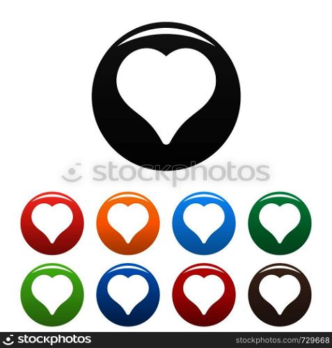 Magnanimous heart icon. Simple illustration of magnanimous heart vector icons set color isolated on white. Magnanimous heart icons set color vector