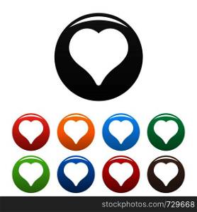 Magnanimous heart icon. Simple illustration of magnanimous heart vector icons set color isolated on white. Magnanimous heart icons set color vector